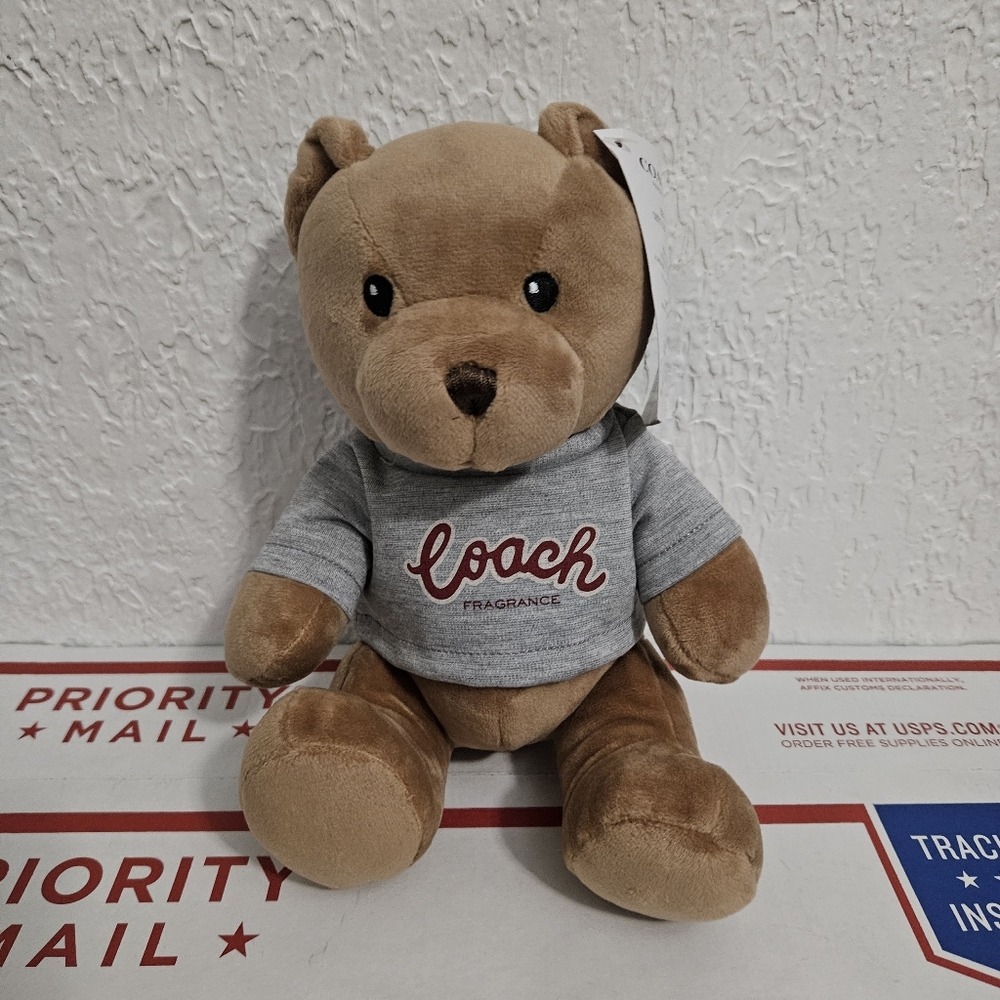 Coach Teddy Bear Brown Plush Logo T-Shirt Brand New